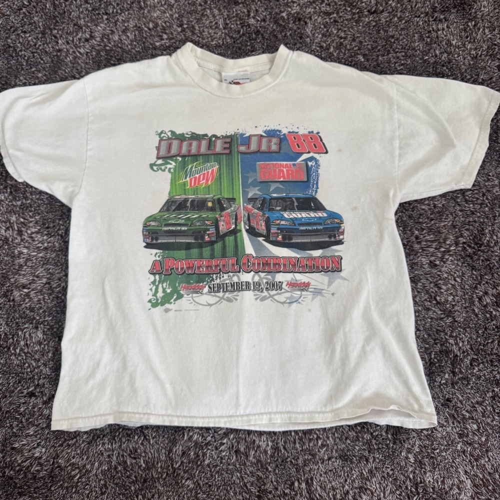 Dale Jr 88 Mountain Dew National Guard NASCAR Racing T-Shirt XL